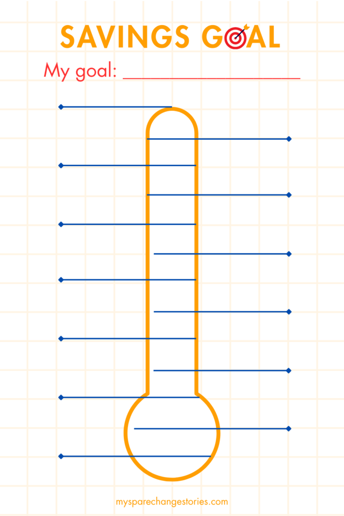 savings goal tracker thermometer chart